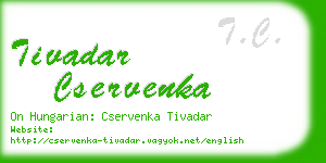 tivadar cservenka business card